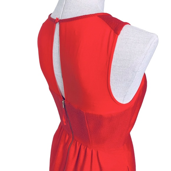 Maeve Red Dress with Sheer Panel and Criss Cross Neckline sz 0 - Picture 5 of 16
